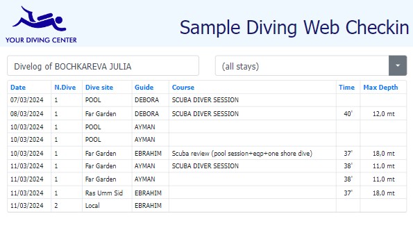 A screenshot of a scuba diving website

Description automatically generated